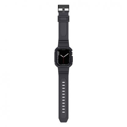 Kingxbar 2in1 Watch Strap and Case CYF537 - удароустойчив TPU кейс с вградена каишка за Apple Watch 44мм, 45мм (сив) 9