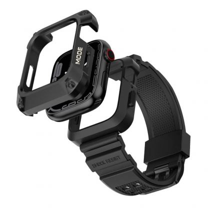 Kingxbar Watch Strap and Case CYF134 - удароустойчив алуминиев кейс от най-висок клас с вградена каишка за Apple Watch 45мм (черен) 2