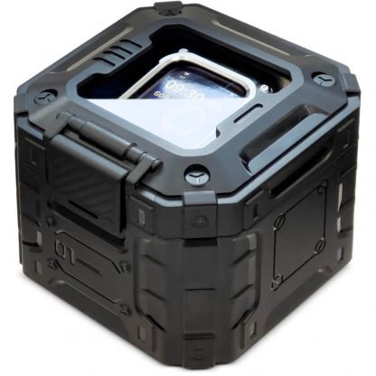 Kingxbar Watch Strap and Case CYF134 - удароустойчив алуминиев кейс от най-висок клас с вградена каишка за Apple Watch 45мм (черен) 6