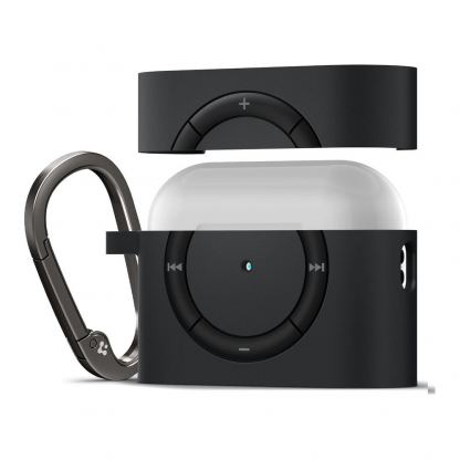 Spigen Airpods Pro 2 Classic Shuffle Silicone Case - силиконов калъф с карабинер за Apple Airpods Pro 2 (тъмносив) 3