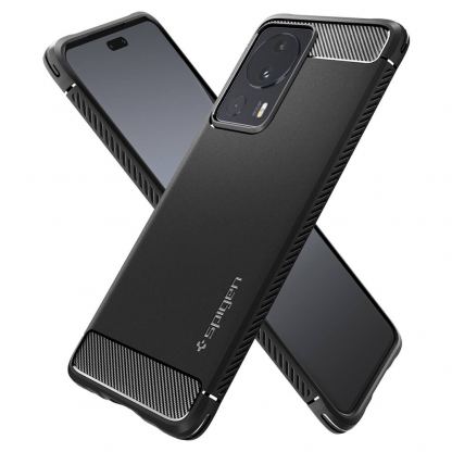 Spigen Rugged Armor Case - тънък качествен силиконов (TPU) калъф за Xiaomi 13 Lite (черен) 6