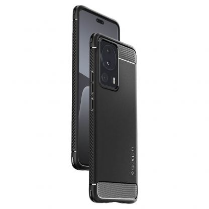 Spigen Rugged Armor Case - тънък качествен силиконов (TPU) калъф за Xiaomi 13 Lite (черен) 8