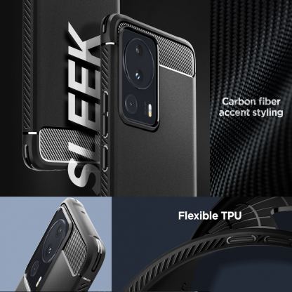 Spigen Rugged Armor Case - тънък качествен силиконов (TPU) калъф за Xiaomi 13 Lite (черен) 12