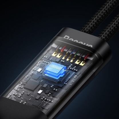 Baseus Flash Series One For Two 2in1 100W Fast Charging USB-C Cable (CASS060001) - здрав USB-C кабел с бързо зареждане за две устройства с USB-C порт (150 см) (черен) 12