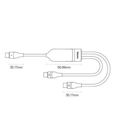 Baseus Flash Series One For Two 2in1 100W Fast Charging USB-C Cable (CASS060001) - здрав USB-C кабел с бързо зареждане за две устройства с USB-C порт (150 см) (черен) 18