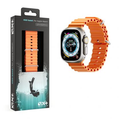 Next One H2O Silicone Band - силиконова каишка за Apple Watch 42мм, 44мм, 45мм, 46мм, Ultra 49мм (оранжев) 2