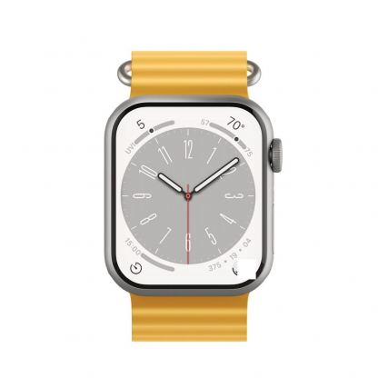 Next One H2O Silicone Band - силиконова каишка за Apple Watch 38мм, 40мм, 41мм, 42мм (2024) (жълт) 3