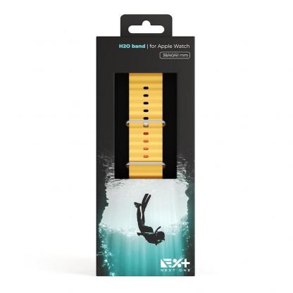 Next One H2O Silicone Band - силиконова каишка за Apple Watch 38мм, 40мм, 41мм, 42мм (2024) (жълт) 5