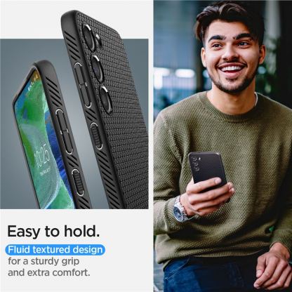 Spigen Liquid Air Case - силиконов (TPU) калъф с висока степен на защита за Samsung Galaxy S23 Plus (черен) 11