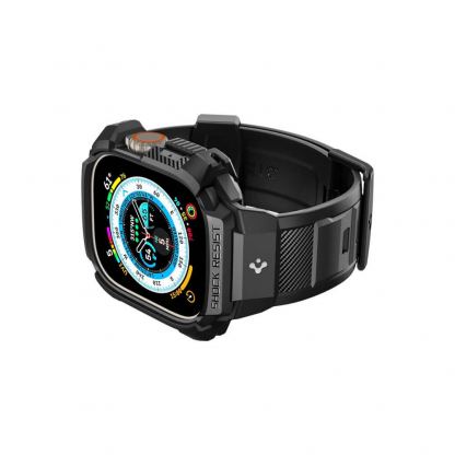 Spigen Rugged Armor Case Pro - удароустойчив TPU кейс с вградена каишка за Apple Watch Ultra 49мм (черен) 8