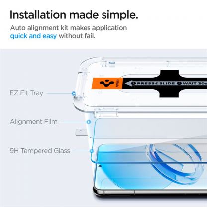 Spigen Glas.tR EZ Fit Tempered Glass 2 Pack - 2 броя стъклени защитни покрития за дисплея на Samsung Galaxy S23 (прозрачен) 7
