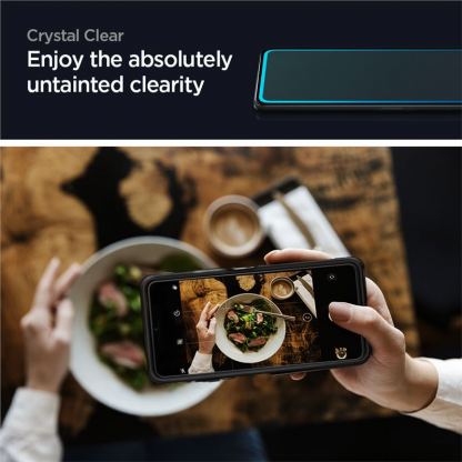 Spigen FC Tempered Glass - калено стъклено защитно покритие за дисплея за Xiaomi Redmi Note 10 Pro, Xiaomi Poco F4 (черен-прозрачен) 5