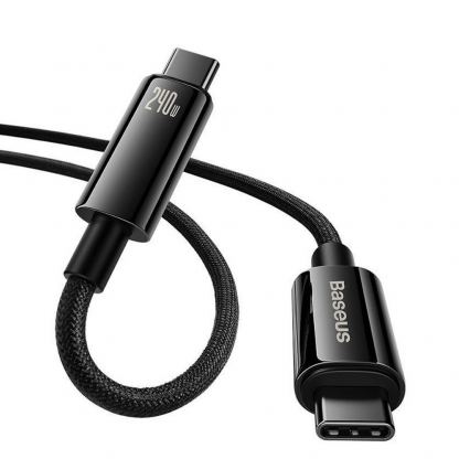 Baseus Tungsten Gold USB-C to USB-C Cable 240W (CAWJ040001) - кабел с бързо зареждане за устройства с USB-C порт (100 см) (черен)  3