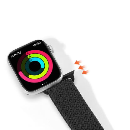 Dux Ducis Strap Mixture II Version - текстилна каишка за Apple Watch 42мм, 44мм, 45мм, 46мм, Ultra 49мм (черен)  2