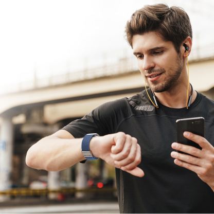 Dux Ducis Strap Mixture II Version - текстилна каишка за Apple Watch 42мм, 44мм, 45мм, 46мм, Ultra 49мм (син)  8