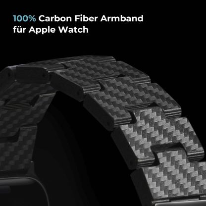 Pitaka Carbon Fiber Link Retro Band - карбонова каишка за Apple Watch 38мм, 40мм, 41мм, 42мм (2024) (черен) 3