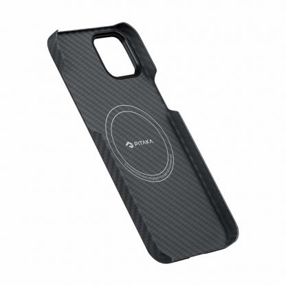 Pitaka MagEZ 3 1500D Aramid Fiber MagSafe Case - кевларен кейс с MagSafe за iPhone 14 (черен-сив)  5