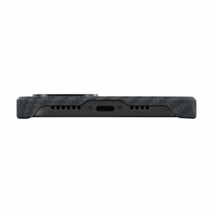 Pitaka MagEZ 3 1500D Aramid Fiber MagSafe Case - кевларен кейс с MagSafe за iPhone 14 (черен-сив)  7