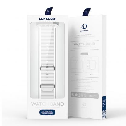Dux Ducis Silicone Bracelet Strap (OceanWave Version) - силиконова каишка за Apple Watch 42мм, 44мм, 45мм, 46мм, Ultra 49мм (бял) 4