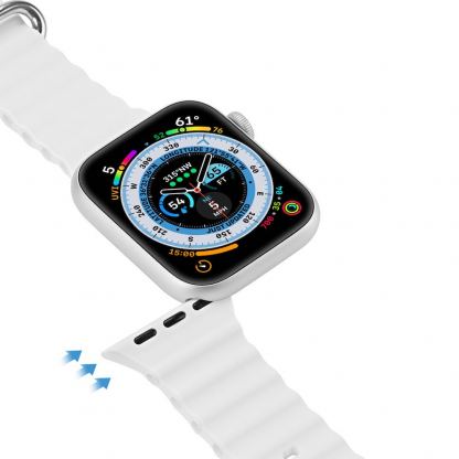 Dux Ducis Silicone Bracelet Strap (OceanWave Version) - силиконова каишка за Apple Watch 42мм, 44мм, 45мм, 46мм, Ultra 49мм (бял) 7