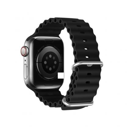 Dux Ducis Silicone Bracelet Strap (OceanWave Version) - силиконова каишка за Apple Watch 38мм, 40мм, 41мм, 42мм (2024) (черен) 2