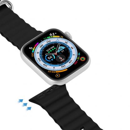 Dux Ducis Silicone Bracelet Strap (OceanWave Version) - силиконова каишка за Apple Watch 38мм, 40мм, 41мм, 42мм (2024) (черен) 7