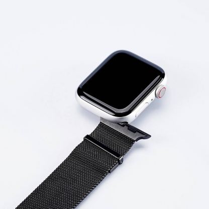Dux Ducis Milanese Magnetic Stainless Steel Band - стоманена, неръждаема каишка за Apple Watch 42мм, 44мм, 45мм, 46мм, Ultra 49мм (черен) 2