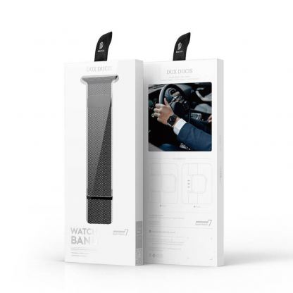 Dux Ducis Milanese Magnetic Stainless Steel Band - стоманена, неръждаема каишка за Apple Watch 42мм, 44мм, 45мм, 46мм, Ultra 49мм (черен) 4