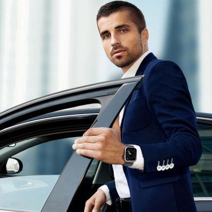 Dux Ducis Milanese Magnetic Stainless Steel Band - стоманена, неръждаема каишка за Apple Watch 42мм, 44мм, 45мм, 46мм, Ultra 49мм (черен) 6