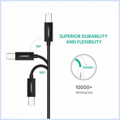 Ugreen US241 USB-C To USB-B 2.0 Printer Cable - кабел за принтер и други външни устройства USB-C Male към USB-B Male (200 см) (черен) 4