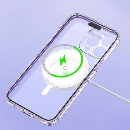 Baseus Crystal Magnetic Case Set (ARSJ011202) - поликарбонатов кейс с MagSafe и стъклено защитно покритие за дисплея за iPhone 14 Pro Max (прозрачен) 12