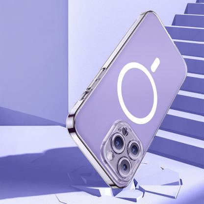 Baseus Crystal Magnetic Case Set (ARSJ011202) - поликарбонатов кейс с MagSafe и стъклено защитно покритие за дисплея за iPhone 14 Pro Max (прозрачен) 14