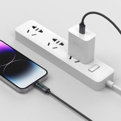 Joyroom USB-C to Lightning Cable with LED Display 20W - USB-C към Lightning кабел за Apple устройства с Lightning порт (120 см) (черен) 5
