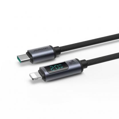 Joyroom USB-C to Lightning Cable with LED Display 20W - USB-C към Lightning кабел за Apple устройства с Lightning порт (120 см) (черен) 6