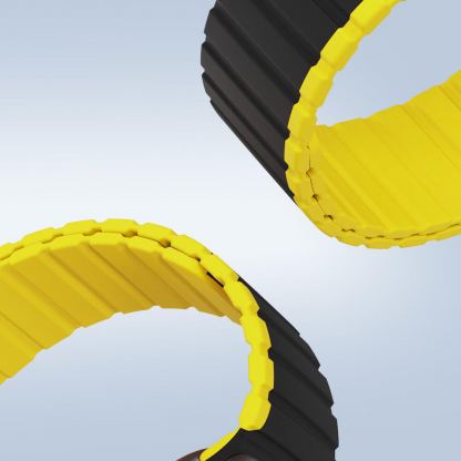 Dux Ducis Silicone Magnetic Strap (LD Version) - магнитна силиконова каишка за Apple Watch 38мм, 40мм, 41мм, 42мм (2024) (черен-жълт) 5