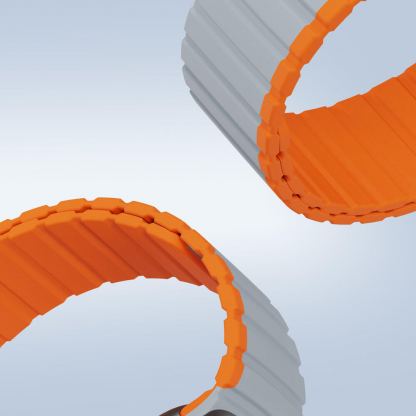 Dux Ducis Silicone Magnetic Strap (LD Version) - магнитна силиконова каишка за Apple Watch 38мм, 40мм, 41мм, 42мм (2024) (сив-оранжев) 5