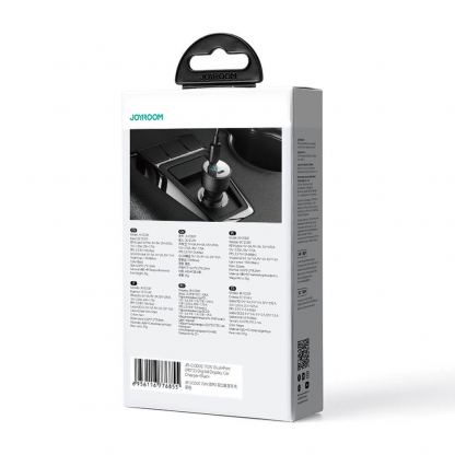 Joyroom Digital Display Dual USB-C Fast Car Charger 70W PD - зарядно за кола с 2xUSB-C изходи с технология за бързо зареждане и дисплей  (черен) 7