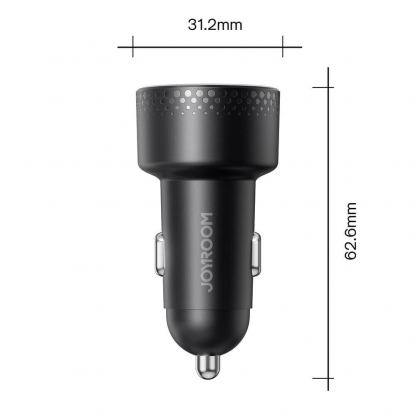 Joyroom Digital Display Dual USB-C Fast Car Charger 70W PD - зарядно за кола с 2xUSB-C изходи с технология за бързо зареждане и дисплей  (черен) 9