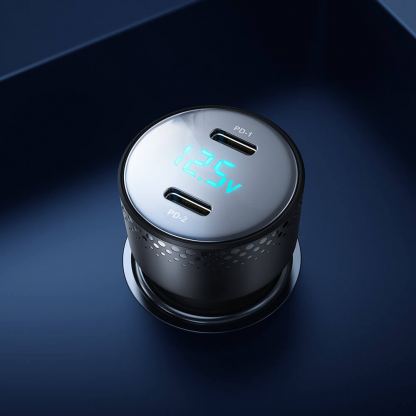 Joyroom Digital Display Dual USB-C Fast Car Charger 70W PD - зарядно за кола с 2xUSB-C изходи с технология за бързо зареждане и дисплей  (черен) 16