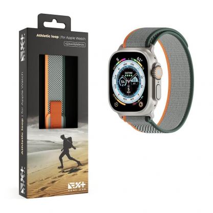 Next One Athletic Loop - текстилна каишка за Apple Watch 42мм, 44мм, 45мм, 46мм, Ultra 49мм(сив-зелен) 2