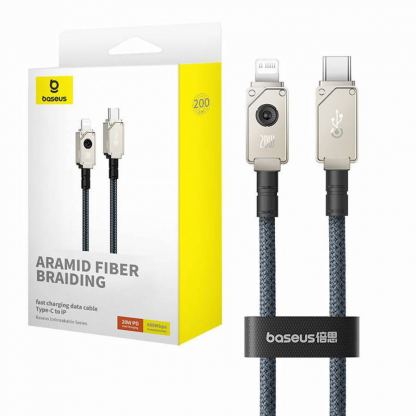 Baseus Aramid Fiber Braiding USB-C to Lightning Cable PD 20W (P10355803221-01) - изключително здрав USB-C към Lightning кабел за Apple устройства с Lightning порт (200 см) (син) 2