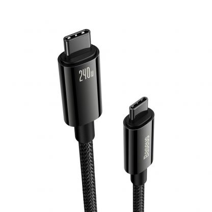 Baseus Tungsten Gold USB-C to USB-C Cable 240W (CAWJ040201) - кабел с бързо зареждане за устройства с USB-C порт (300 см) (черен)  2