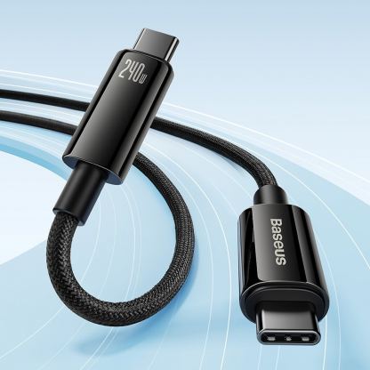 Baseus Tungsten Gold USB-C to USB-C Cable 240W (CAWJ040201) - кабел с бързо зареждане за устройства с USB-C порт (300 см) (черен)  4