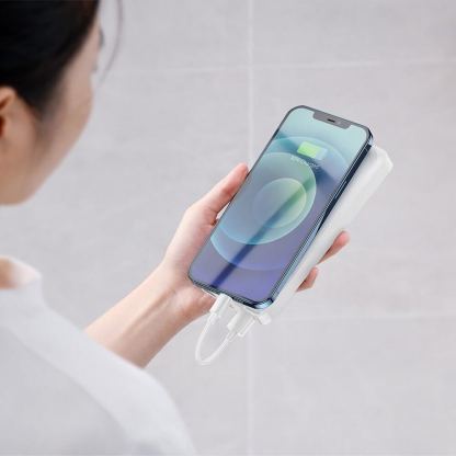 Baseus Bipow Digital Display Power Bank 15W 30000mAh (PPBD050202) - външна батерия с 1xUSB-C и 2xUSB-A изходи с технология за бързо зареждане (бял) 11