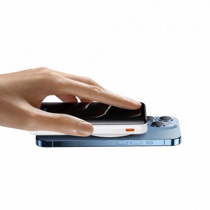 Baseus Magnetic Wireless Charging Power Bank 10000 mAh 20W (PPCX000202) - преносима външна батерия с USB-C порт и безжично зареждане с MagSafe (бял) 10