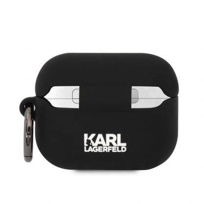 Karl Lagerfeld AirPods Pro 3D Logo NFT Karl Head Silicone Case - силиконов калъф с карабинер за Apple AirPods Pro (черен) 2