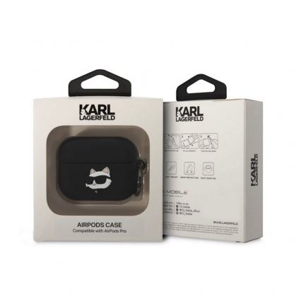 Karl Lagerfeld AirPods Pro 3D Logo NFT Choupette Head Silicone Case - силиконов калъф с карабинер за Apple AirPods Pro (черен) 3