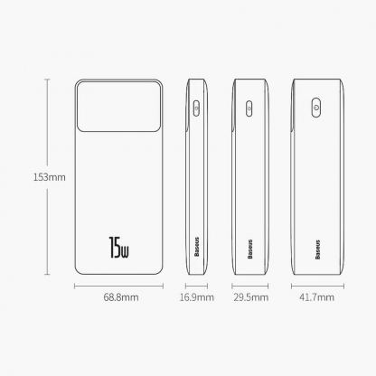 Baseus Bipow Digital Display Power Bank 15W 20000mAh (PPBD050101) - външна батерия с 1xUSB-C и 2xUSB-A изходи с технология за бързо зареждане (черен) 13