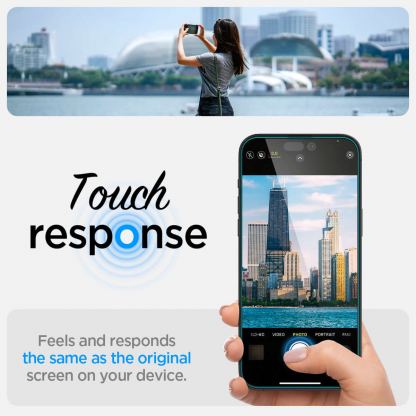 Spigen Glas.tR EZ Fit Tempered Glass - стъклено защитно покритие за дисплея на iPhone 15 Pro (прозрачен) 10