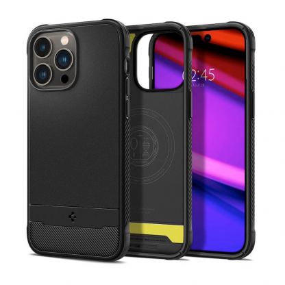 Spigen Rugged Armor MagSafe Case - удароустойчив силиконов (TPU) калъф с MagSafe за iPhone 15 Pro Max (черен)  2